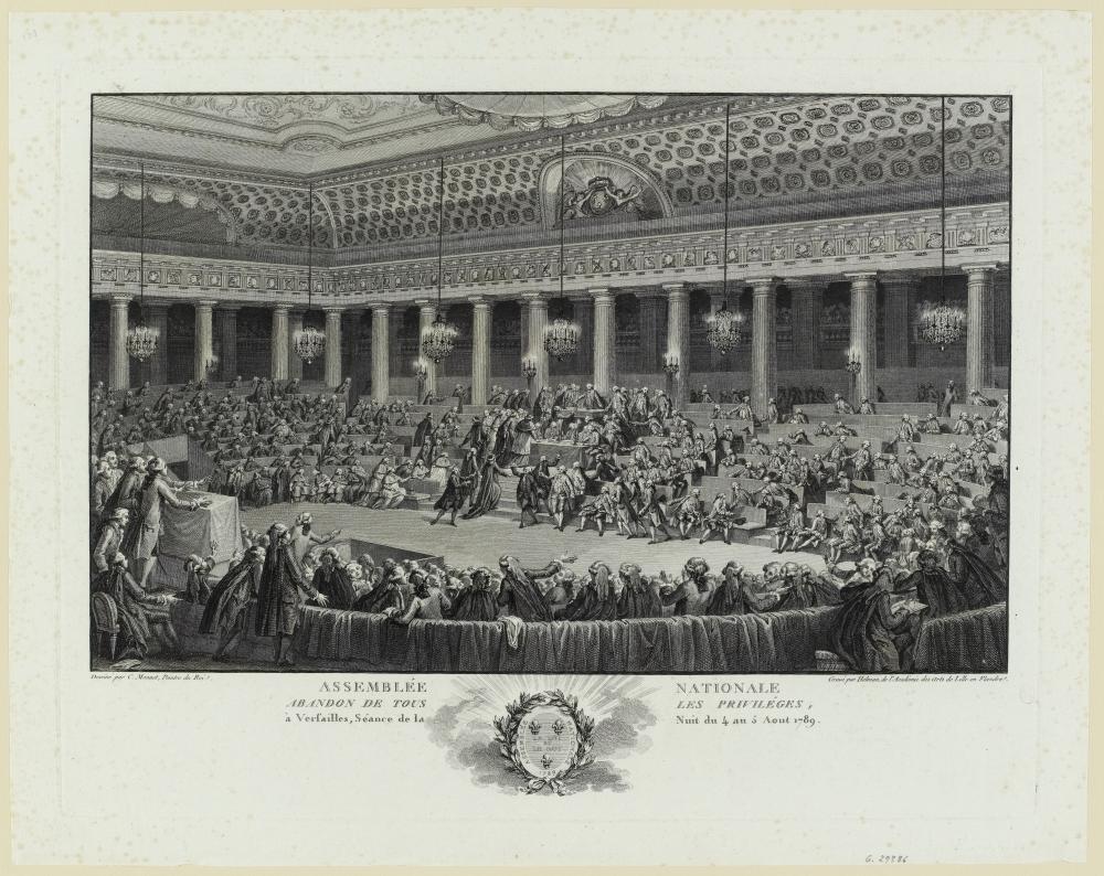 The National Assembly meets in 1789 in Versailles after the French Revolution