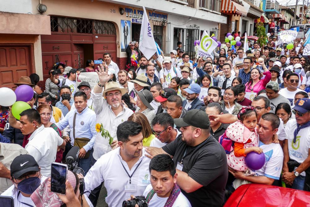 Bernard Arévalo campaigning in Guatemala