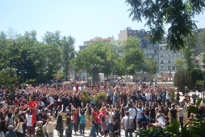 Tens of thousands protested the demolition of Gezi Park in Istanbul’s Taksim Square in 2013